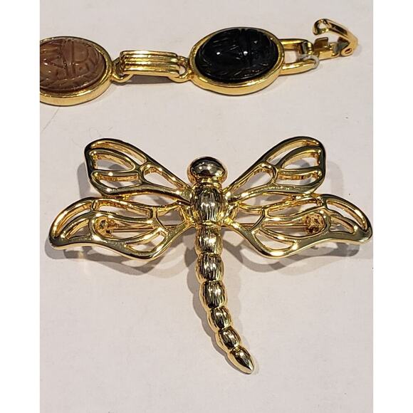 Vintage Lot Brooch Bracelet Insects Scarabs Animals Butterflies Bunny Bird Bees - Picture 8 of 16